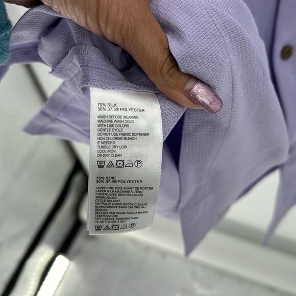 Tommy Bahama ISLANDZONE purple silk blend short sleeve button down size 2XL - Picture 9 of 10